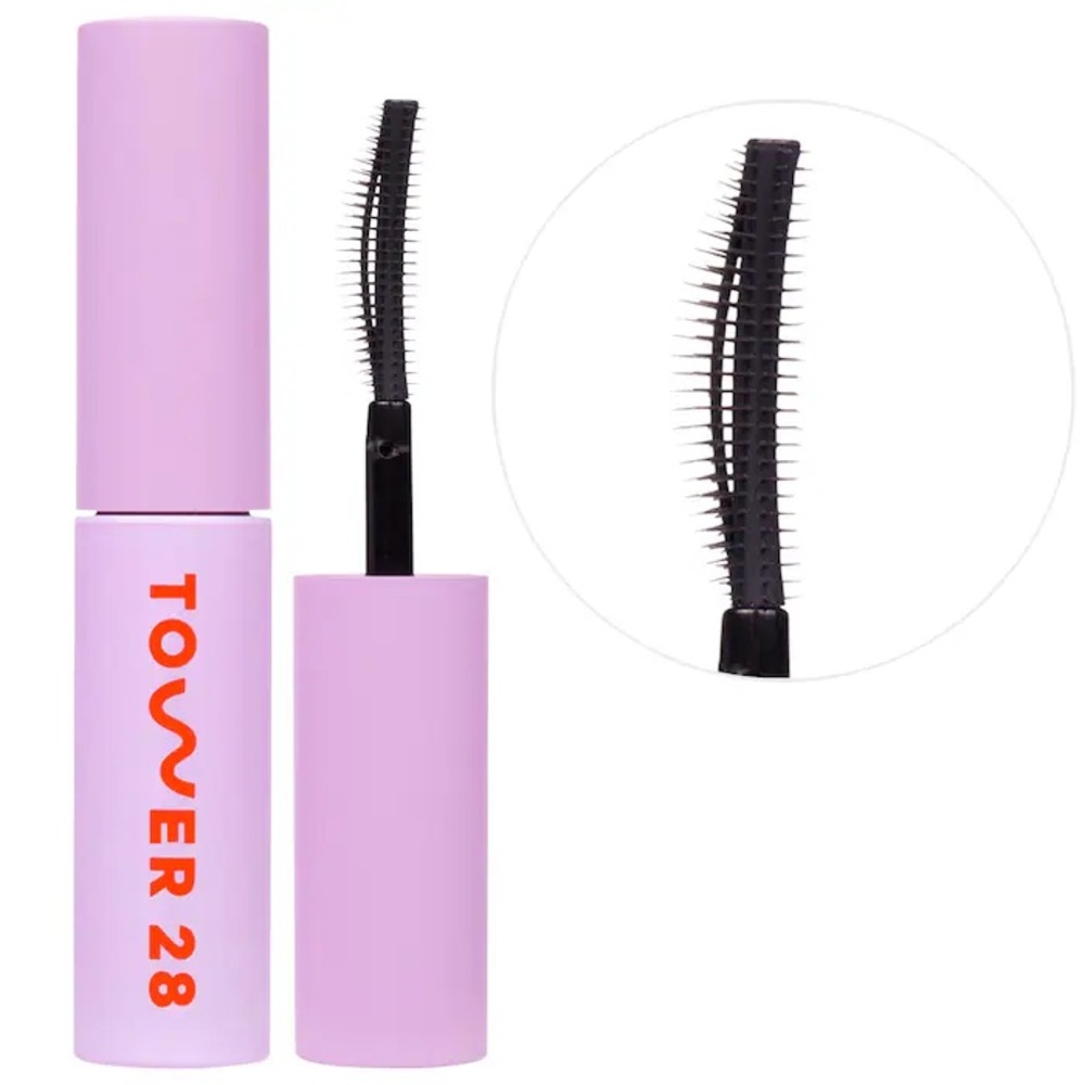 Tower 28 Beauty Mini MakeWaves Lengthening + Volumizing Mascara in JET Black